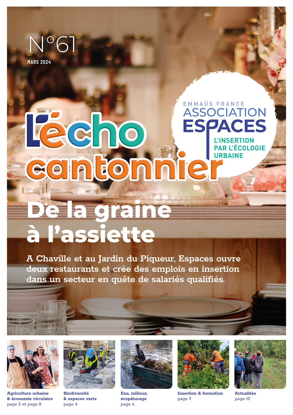 Couverture de L'écho-cantonnier n°62, publication de l'association Espaces, 2024