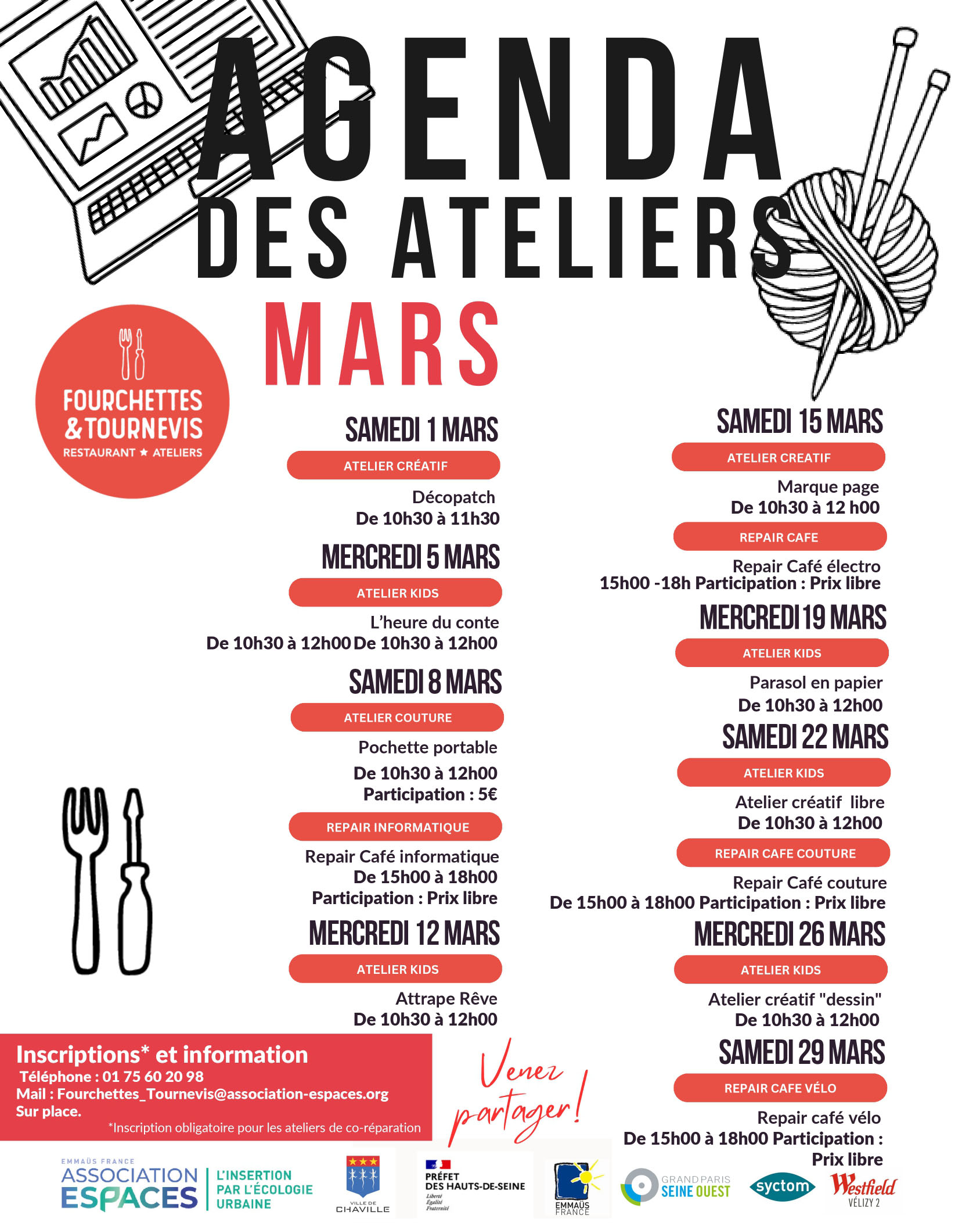 Ateliers créatifs et repair à Fourchettes & Tournevis