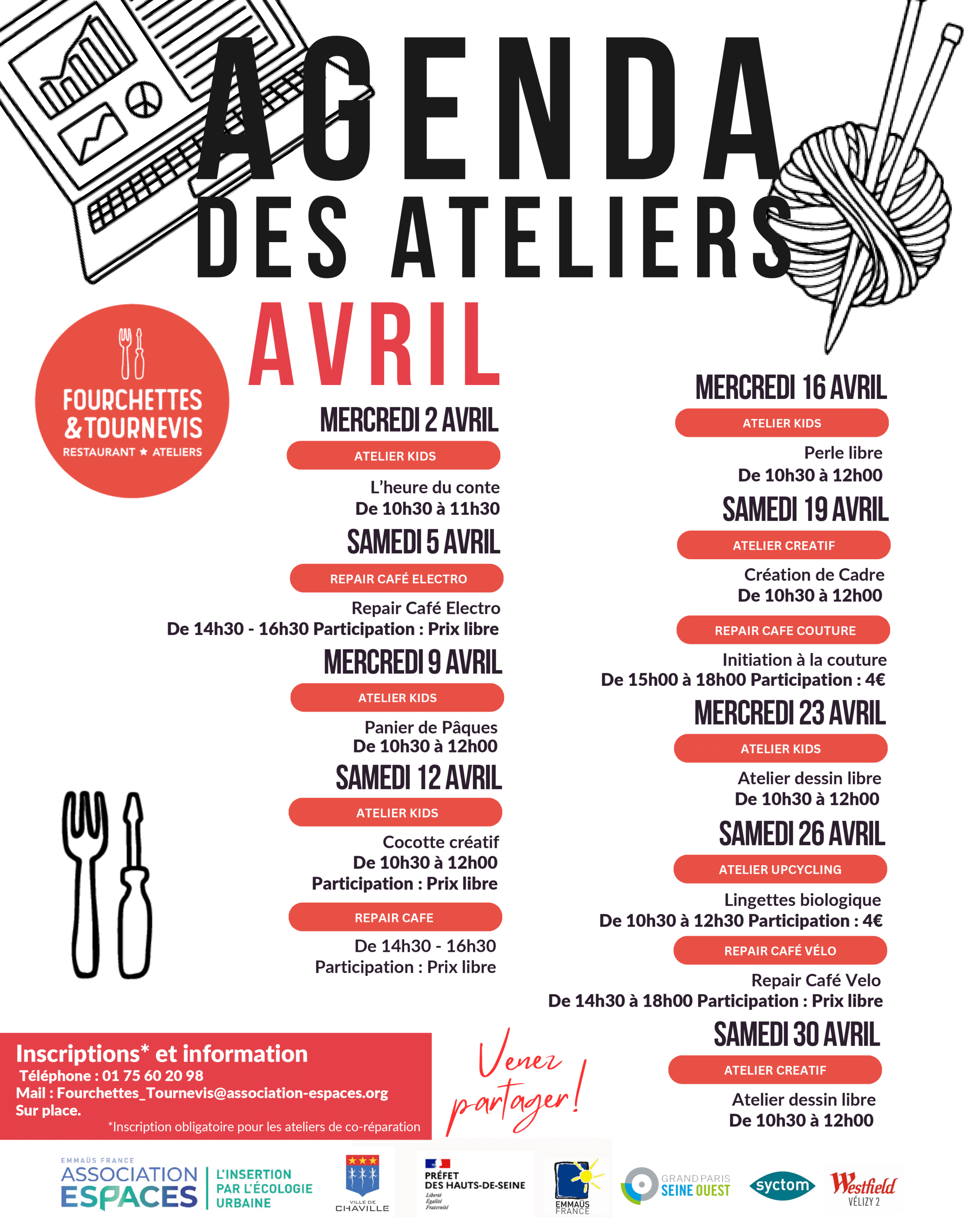 Ateliers créatifs et repair à Fourchettes & Tournevis